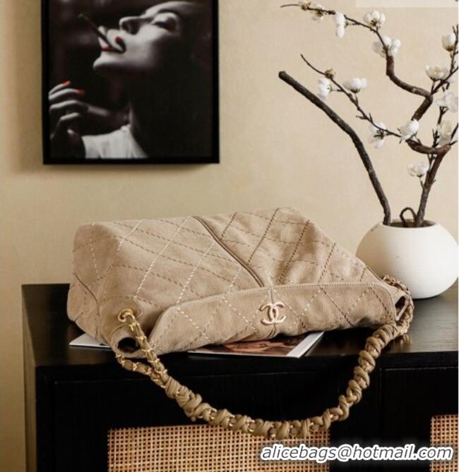 Promotional Chanel Grained Nubuck Leather Hobo Bag CH041705 Beige 2026