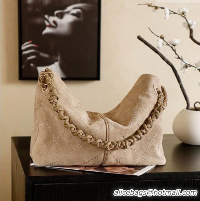 Promotional Chanel Grained Nubuck Leather Hobo Bag CH041705 Beige 2026