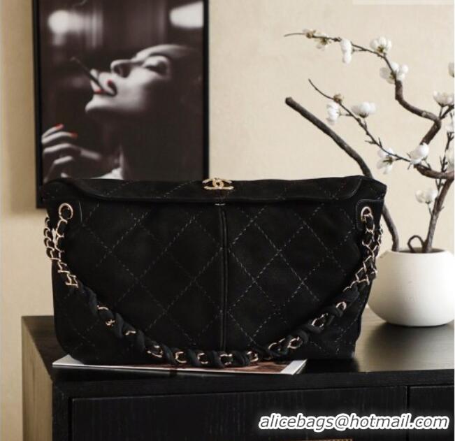Fashion Discount Chanel Grained Nubuck Leather Hobo Bag CH041705 Black 2026