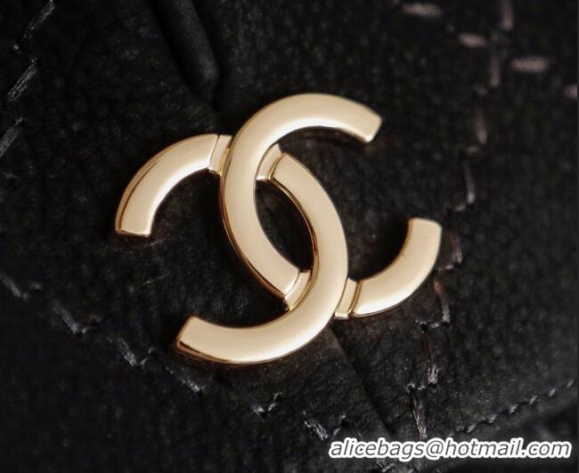 Fashion Discount Chanel Grained Nubuck Leather Hobo Bag CH041705 Black 2026