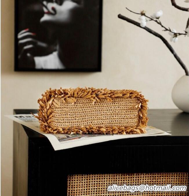Promotional Chanel Raffia-Effect Fabric Mini Shopping Bag AS4416 Dark Beige 2026
