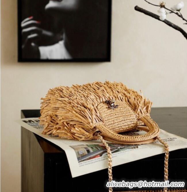 Promotional Chanel Raffia-Effect Fabric Mini Shopping Bag AS4416 Dark Beige 2026
