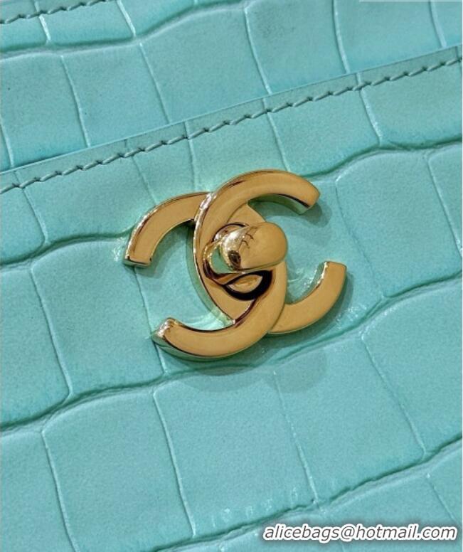 Buy Discount Chanel Small Shopping Bag in Crocodile Embossed Calfskin AS6243 Green 2026 Top Quality (Pre-order)