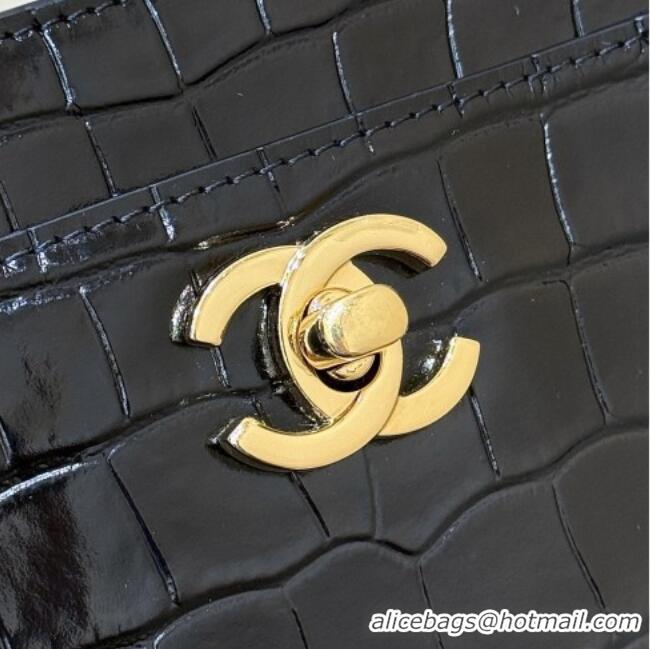 Best Product Chanel Small Shopping Bag in Crocodile Embossed Calfskin AS6243 Black 2026 Top Quality (Pre-order)
