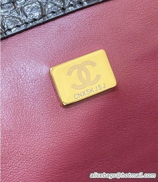 Best Product Chanel Small Shopping Bag in Crocodile Embossed Calfskin AS6243 Black 2026 Top Quality (Pre-order)