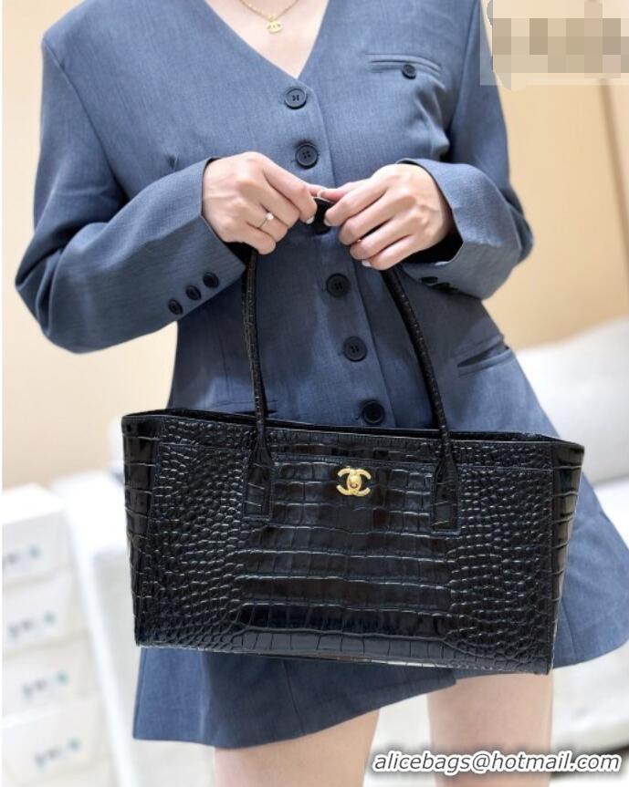 Best Product Chanel Small Shopping Bag in Crocodile Embossed Calfskin AS6243 Black 2026 Top Quality (Pre-order)