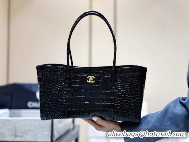 Best Product Chanel Small Shopping Bag in Crocodile Embossed Calfskin AS6243 Black 2026 Top Quality (Pre-order)