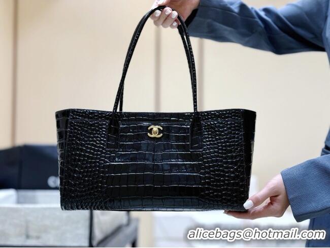 Best Product Chanel Small Shopping Bag in Crocodile Embossed Calfskin AS6243 Black 2026 Top Quality (Pre-order)