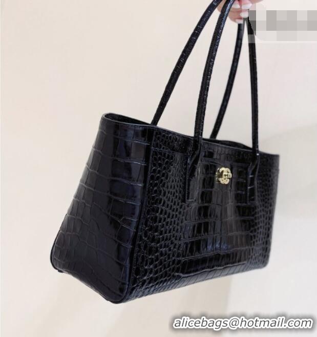 Best Product Chanel Small Shopping Bag in Crocodile Embossed Calfskin AS6243 Black 2026 Top Quality (Pre-order)