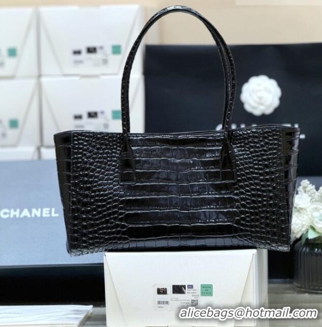 Best Product Chanel Small Shopping Bag in Crocodile Embossed Calfskin AS6243 Black 2026 Top Quality (Pre-order)