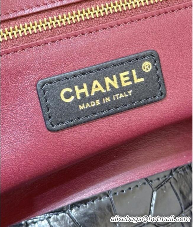 Best Product Chanel Small Shopping Bag in Crocodile Embossed Calfskin AS6243 Black 2026 Top Quality (Pre-order)