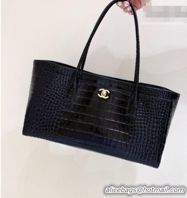 Best Product Chanel Small Shopping Bag in Crocodile Embossed Calfskin AS6243 Black 2026 Top Quality (Pre-order)