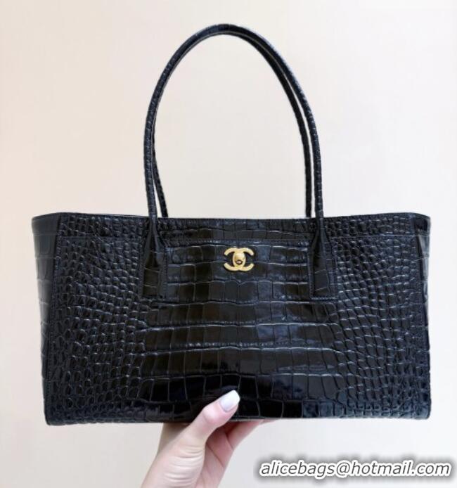 Best Product Chanel Small Shopping Bag in Crocodile Embossed Calfskin AS6243 Black 2026 Top Quality (Pre-order)
