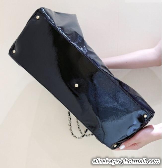 Classic Specials Chanel Waxy Leather Shopping Travel Bag CH041805 Black 2026 Top Quality