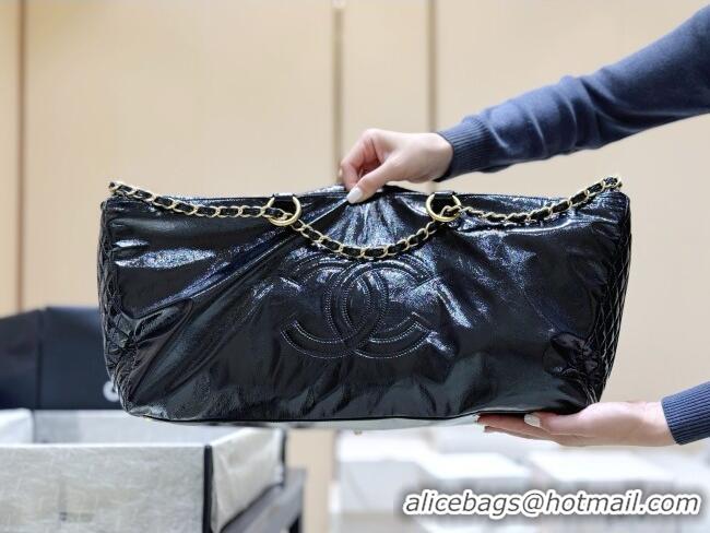 Classic Specials Chanel Waxy Leather Shopping Travel Bag CH041805 Black 2026 Top Quality