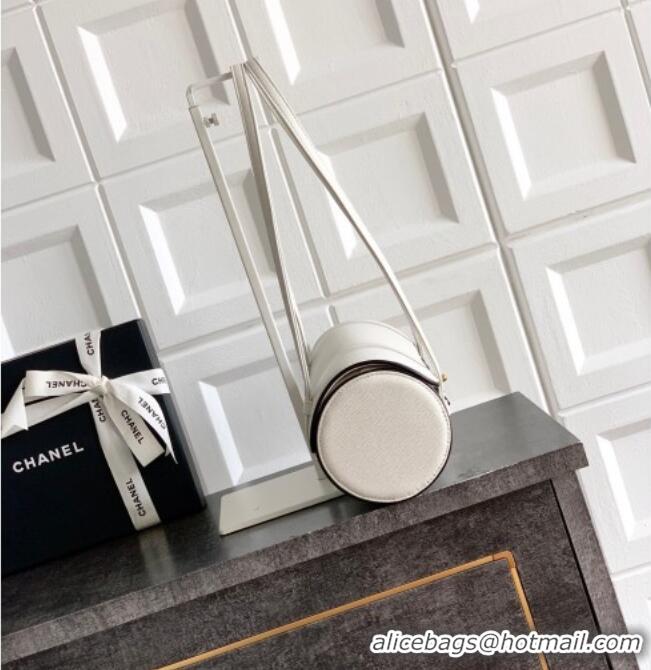 Top Grade Chanel Grained Calfskin Large Bowling Bag AS6181 White/Black 2026