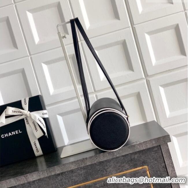 Most Popular Chanel Grained Calfskin Large Bowling Bag AS6181 White/Black 2026