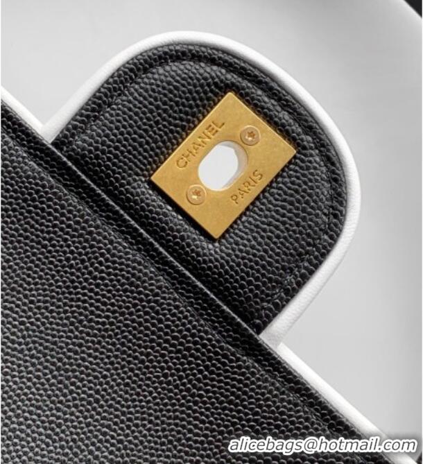 Most Popular Chanel Grained Calfskin Large Bowling Bag AS6181 White/Black 2026