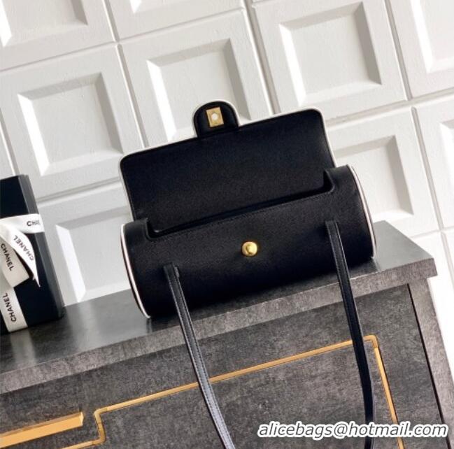 Most Popular Chanel Grained Calfskin Large Bowling Bag AS6181 White/Black 2026