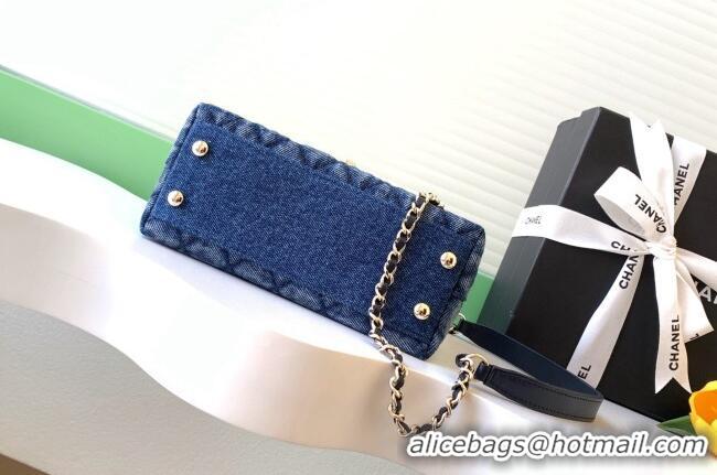 Stylish Cheap Chanel Coco Handle Washed Denim Mini Flap Bag AS2215 Blue 2026
