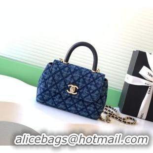 Super Quality Chanel Washed Denim Clutch with Chain and Handle AP4244 Blue 2026