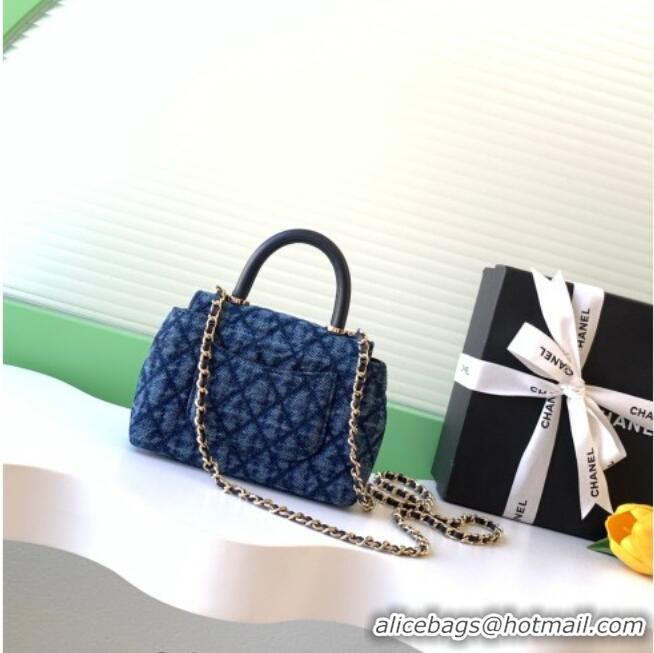 Super Quality Chanel Washed Denim Clutch with Chain and Handle AP4244 Blue 2026