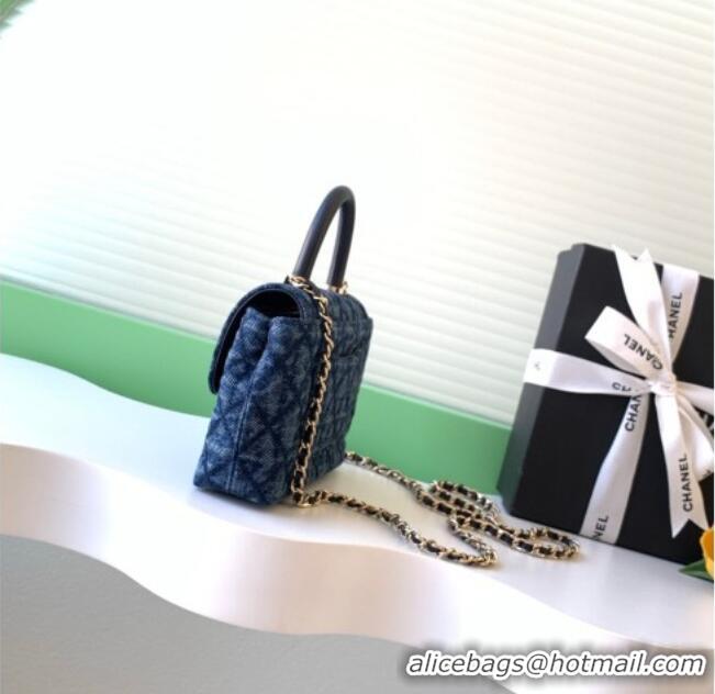 Super Quality Chanel Washed Denim Clutch with Chain and Handle AP4244 Blue 2026