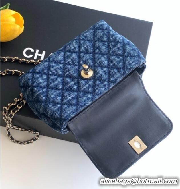 Super Quality Chanel Washed Denim Clutch with Chain and Handle AP4244 Blue 2026