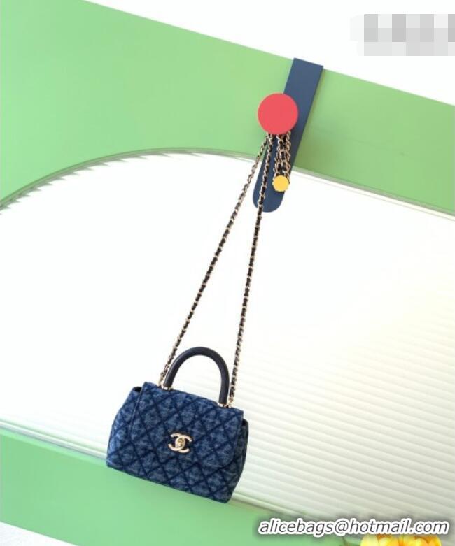 Super Quality Chanel Washed Denim Clutch with Chain and Handle AP4244 Blue 2026