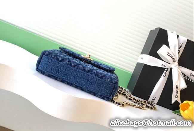 Super Quality Chanel Washed Denim Clutch with Chain and Handle AP4244 Blue 2026
