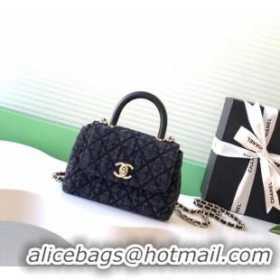 Famous Brand Chanel Washed Denim Clutch with Chain and Handle AP4244 Black 2026
