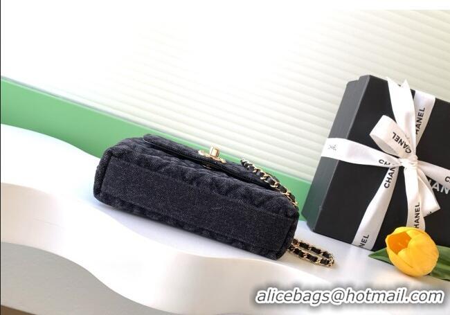 Famous Brand Chanel Washed Denim Clutch with Chain and Handle AP4244 Black 2026