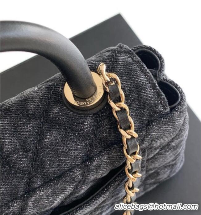 Famous Brand Chanel Washed Denim Clutch with Chain and Handle AP4244 Black 2026