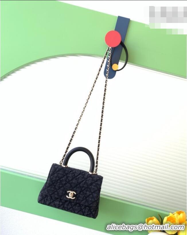 Famous Brand Chanel Washed Denim Clutch with Chain and Handle AP4244 Black 2026