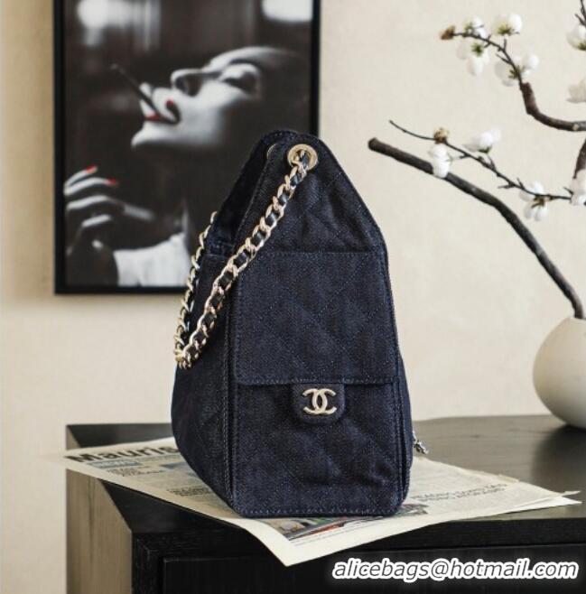 Luxury Cheap Chanel Washed Denim Small Hobo bag AS5293 Dark Blue 2026