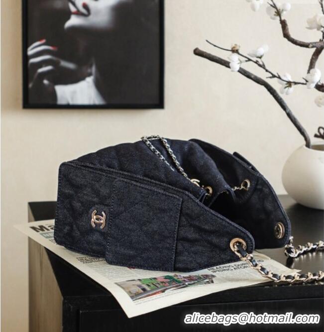 Luxury Cheap Chanel Washed Denim Small Hobo bag AS5293 Dark Blue 2026