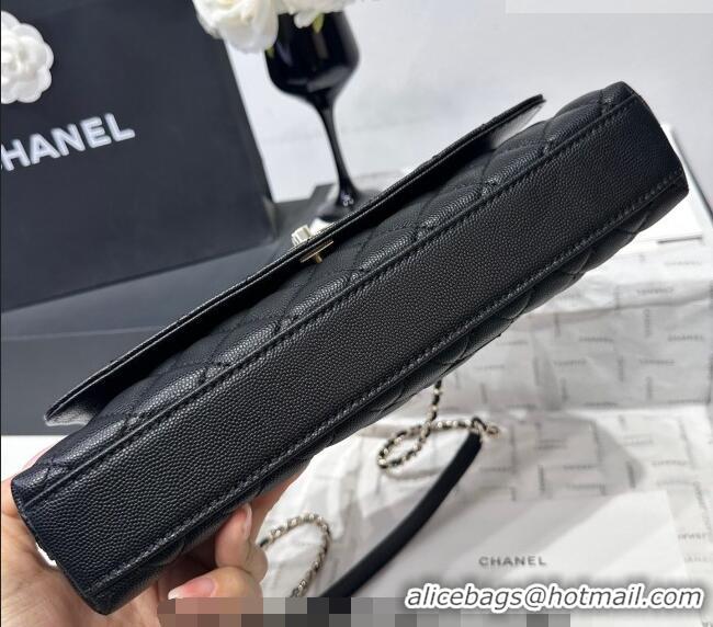 Cheap Discount Chanel Grained Calfskin Long Maxi Flap Bag with Top Handle AS6091 Black/Burgundy 2026