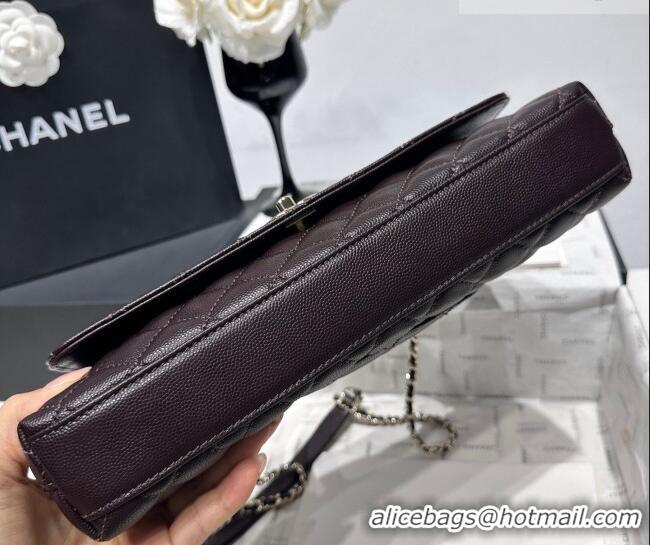 Original Cheap Chanel Grained Calfskin Long Maxi Flap Bag with Top Handle AS6091 Brown 2026