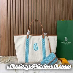 Buy Discount Goyard Anjou St Louis Pertuis Tote Bag GM 2159 Light Blue