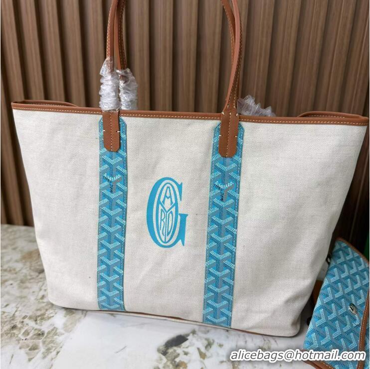 Grade Design Goyard Anjou Saint Louis Pertuis Tote Bag PM 2159 Light Blue
