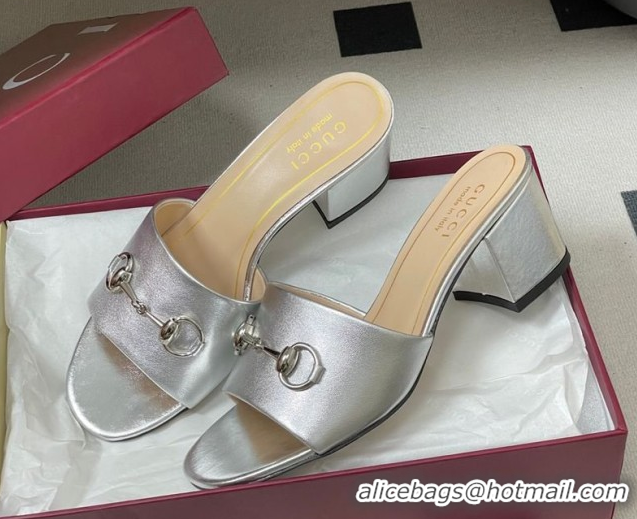 Perfect Gucci calfskin leather heel slides sandal 5 125px with horsebit silver
