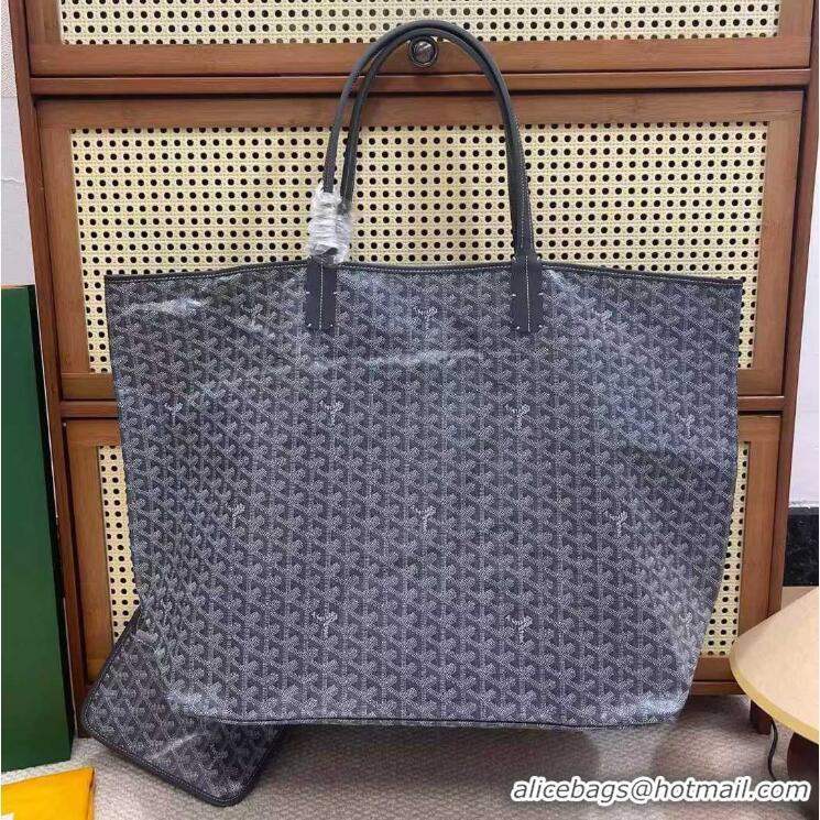 Luxury Classic Goyard Original Saint Louis Tote Bag XXL 2376 Dark Grey