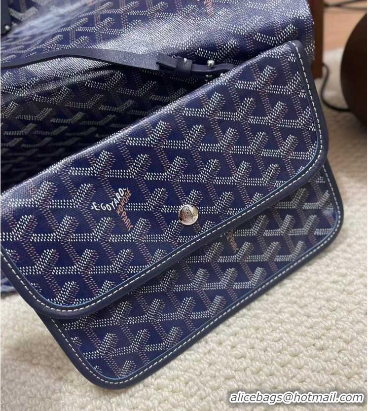 For Men Goyard Original Saint Louis Tote Bag XXL 2376 Navy Blue