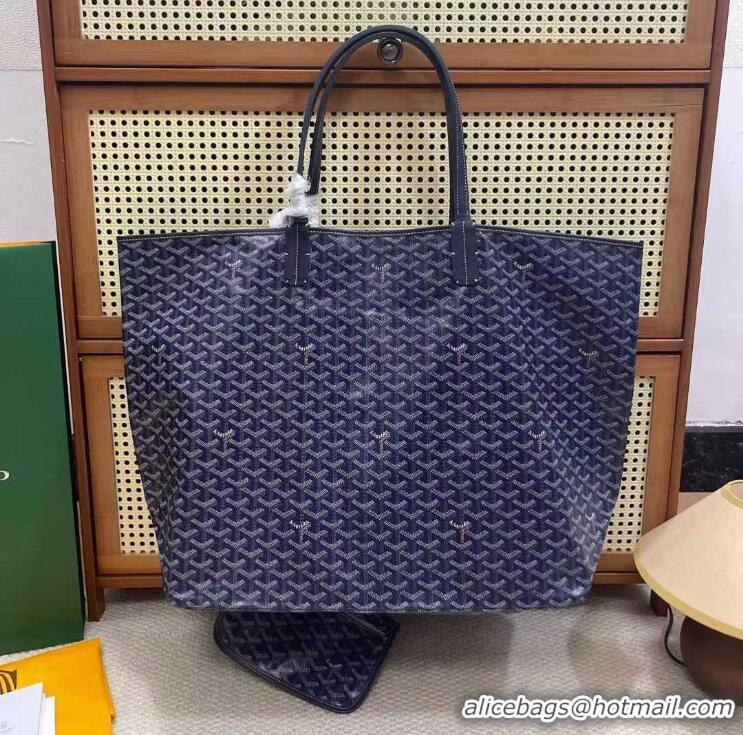 For Men Goyard Original Saint Louis Tote Bag XXL 2376 Navy Blue