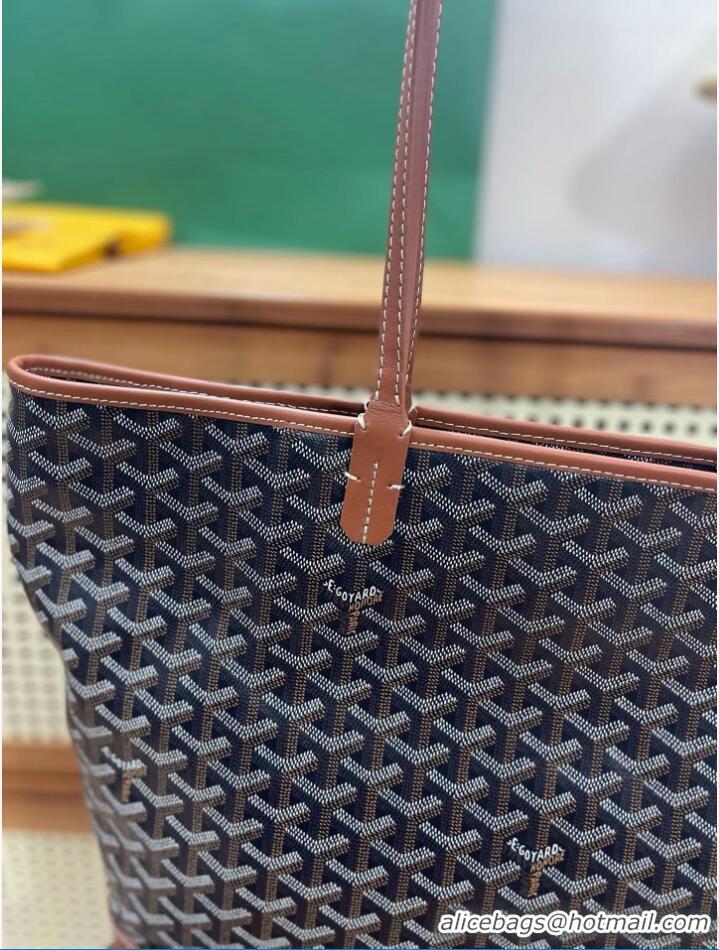 Fashion Goyard Artois Original Zipper Bag GM 00319 Black And Tan