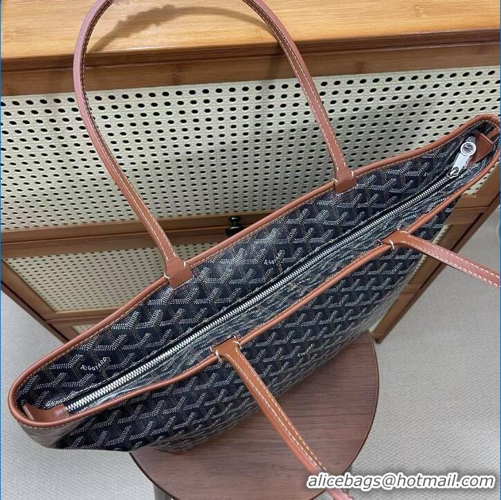 Fashion Goyard Artois Original Zipper Bag GM 00319 Black And Tan