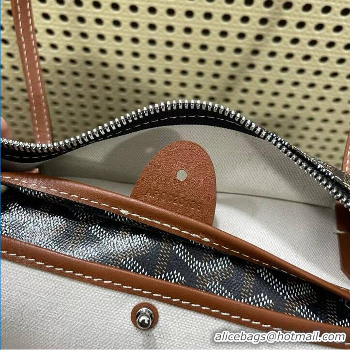 Fashion Goyard Artois Original Zipper Bag GM 00319 Black And Tan