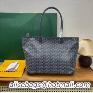 Perfect Goyard Artois Original Zipper Bag GM 00319 Dark Grey