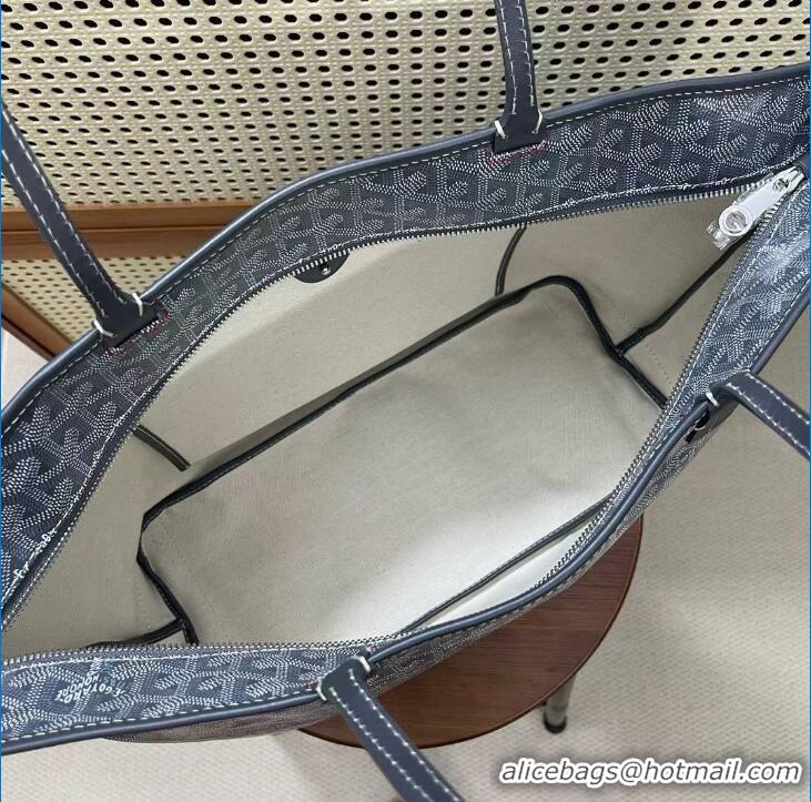 Perfect Goyard Artois Original Zipper Bag GM 00319 Dark Grey