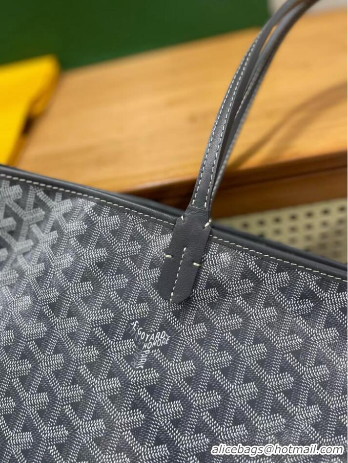 Perfect Goyard Artois Original Zipper Bag GM 00319 Dark Grey